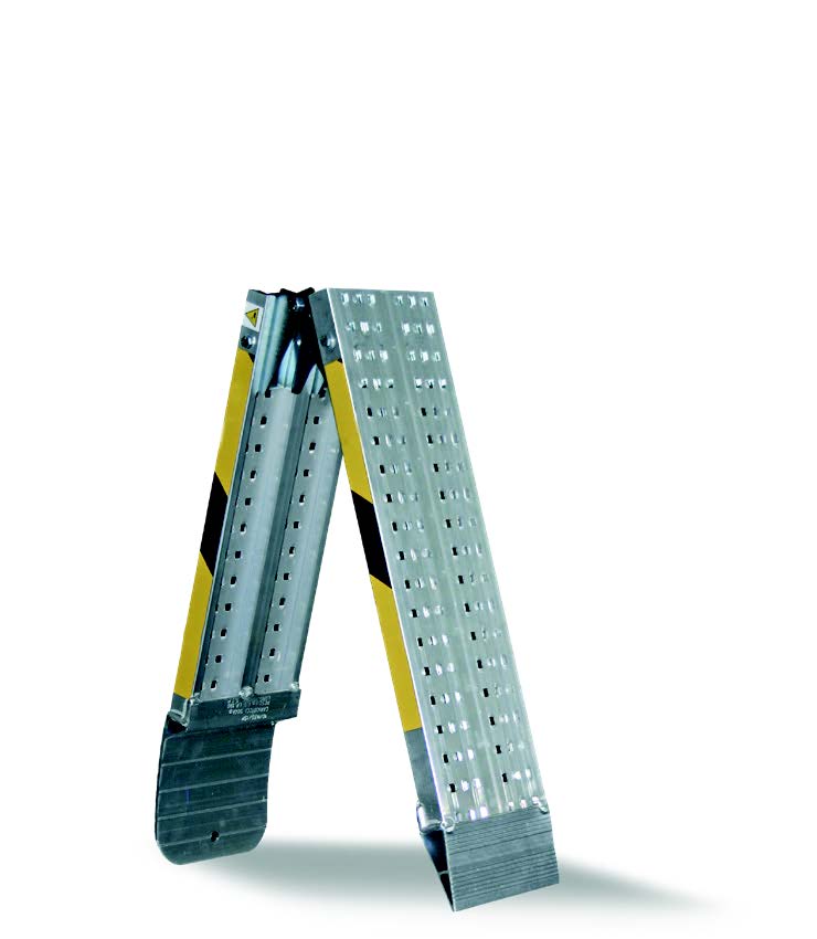 Rampa Pieghevole Per Interni - Mezza Rampa Marrone Chiaro, 106x40 Cm, Per Altezze Fino A 50 Cm - Foto 4